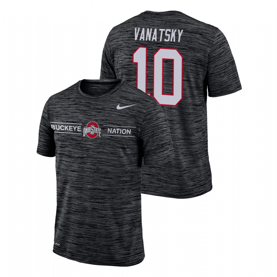 Ohio State Buckeyes Men's NCAA Danny Vanatsky #10 Black GFX Velocity Sideline Legend Performance College Basketball T-Shirt LIK5749AR